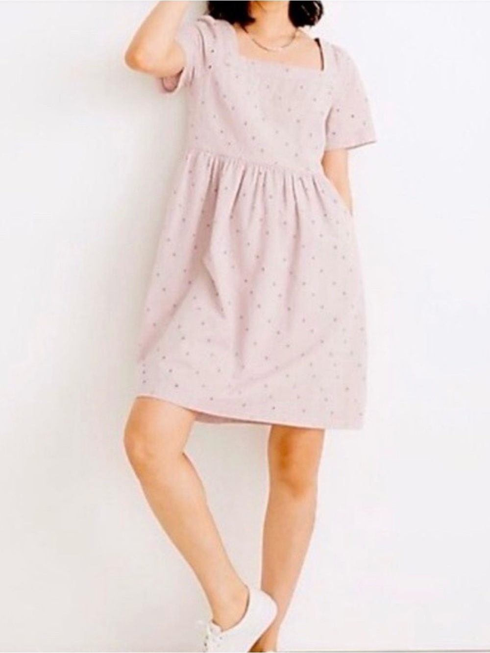 Madewell Light Lavendar Eyelet Square-Neck Dress Size S - Picture 5 of 5